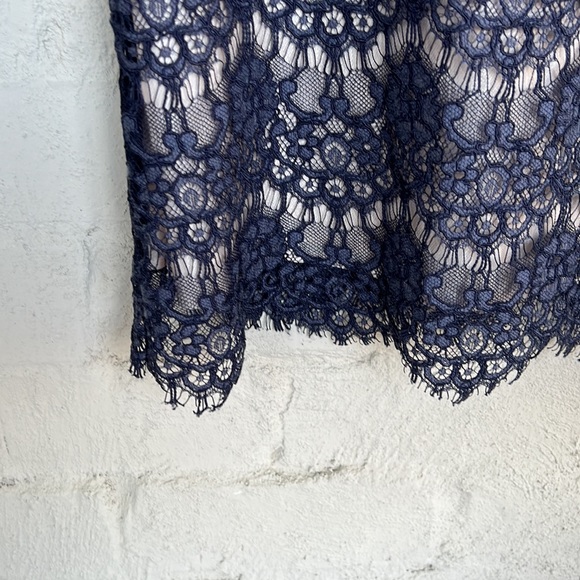 Tibi Navy Lace Long Sleeve Sheath Dress Size 4 - Picture 5 of 15